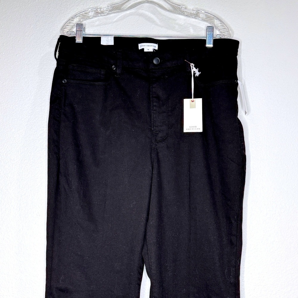 GOOD AMERICAN Good Legs Flare 18 33.5" Inseam Black NEW Mid-Rise Skinny Fit - Picture 2 of 9